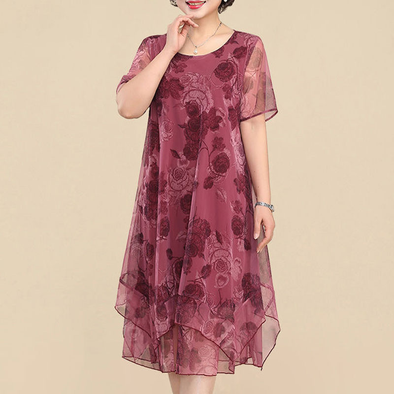 Summer Gauze Clothing - NEUE Oansatz Kurzarm Kleider Vintage Floral