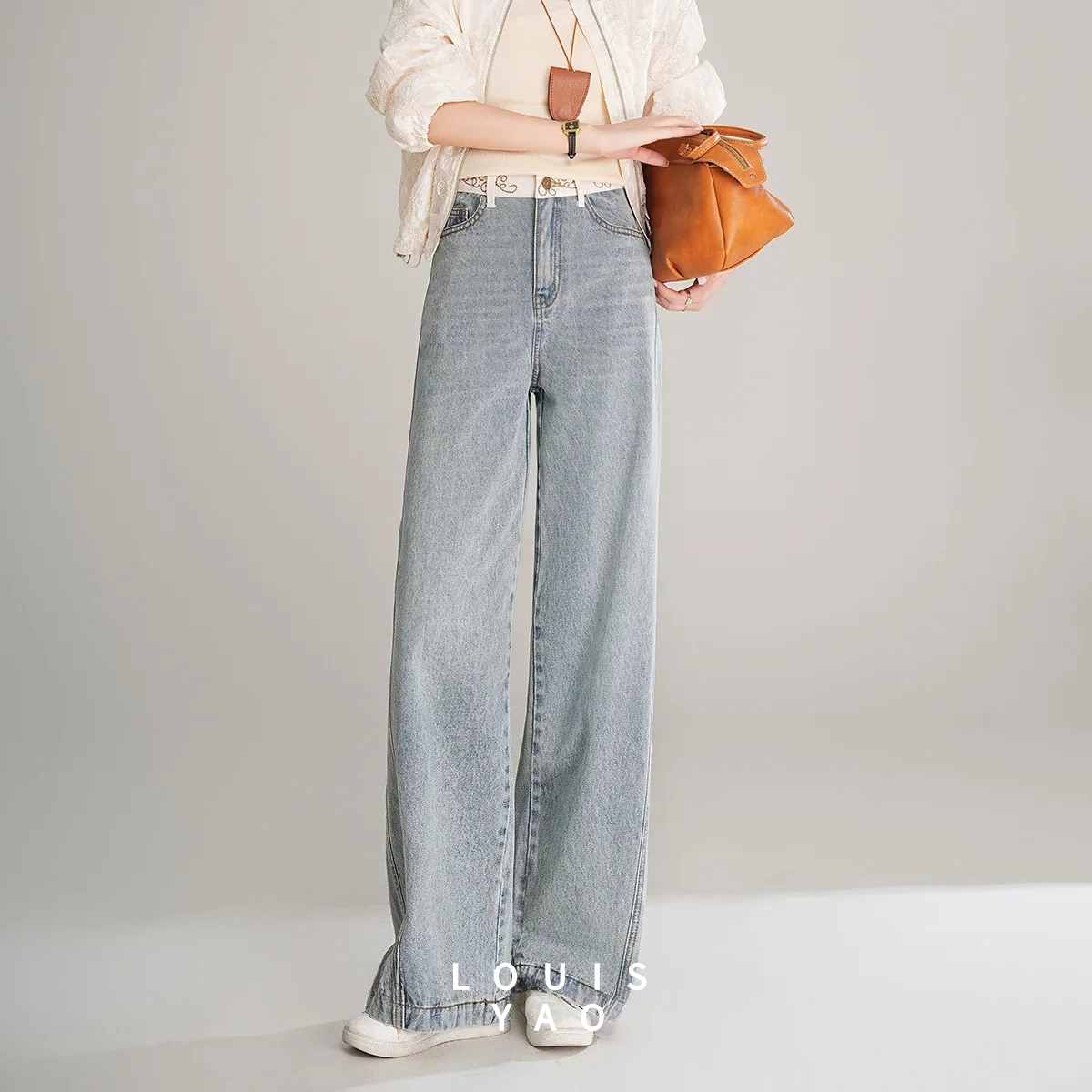 Summer Clothing Reviews - LOUISYAO Retro Kontrast-Farbe Denim-Hose 2025 Herbst