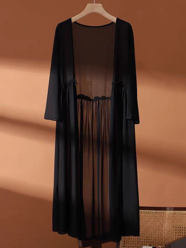 Yours Summer Clothing - Sommer-Sonnenschutzkleidung, lange Strickjacke, koreanische Damenjacke, dünnes