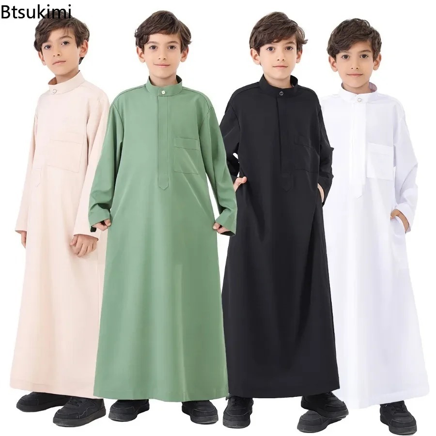 Summer Clothing Pakistan - Muslimische Kinderkleidung Jungen Fashion Solid Langarm