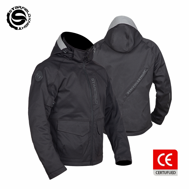 Summer Knights Clothing - SFK Frühling/Sommer Atmungsaktive Schwarze Motorradjacke für