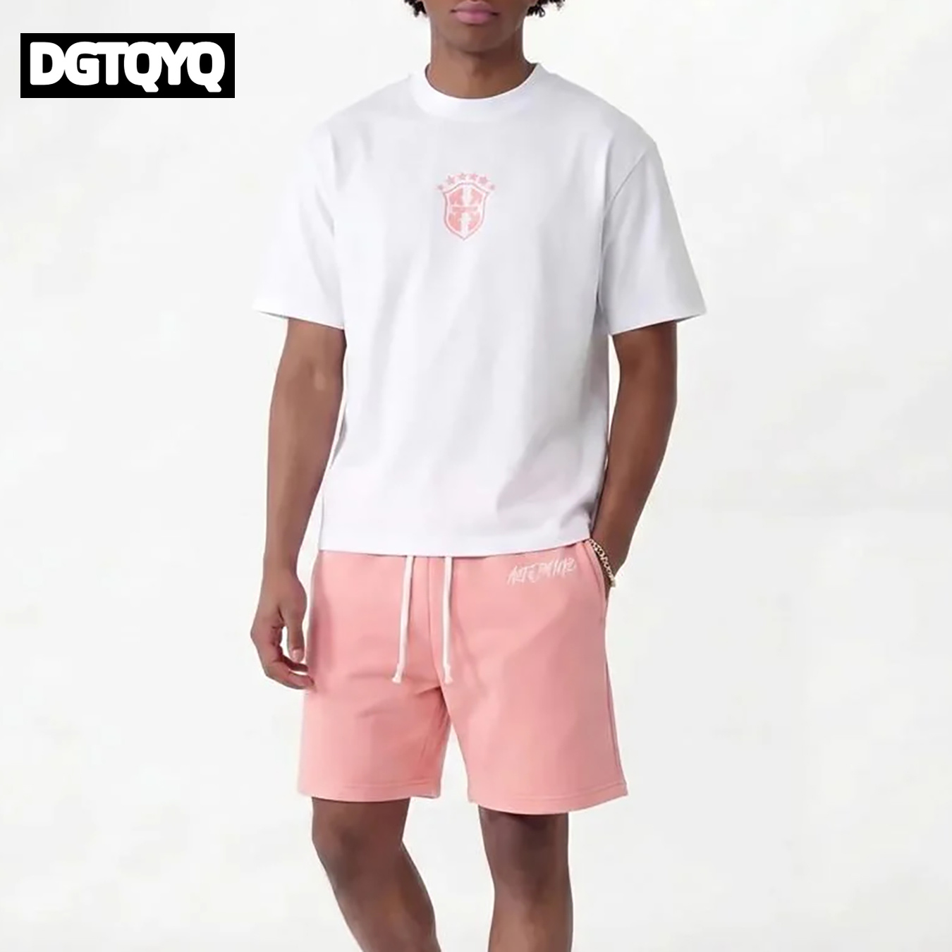 Summer Clothing For Women - Herren Sommer Neuheit: Rosa Bestickte Freizeitshorts,