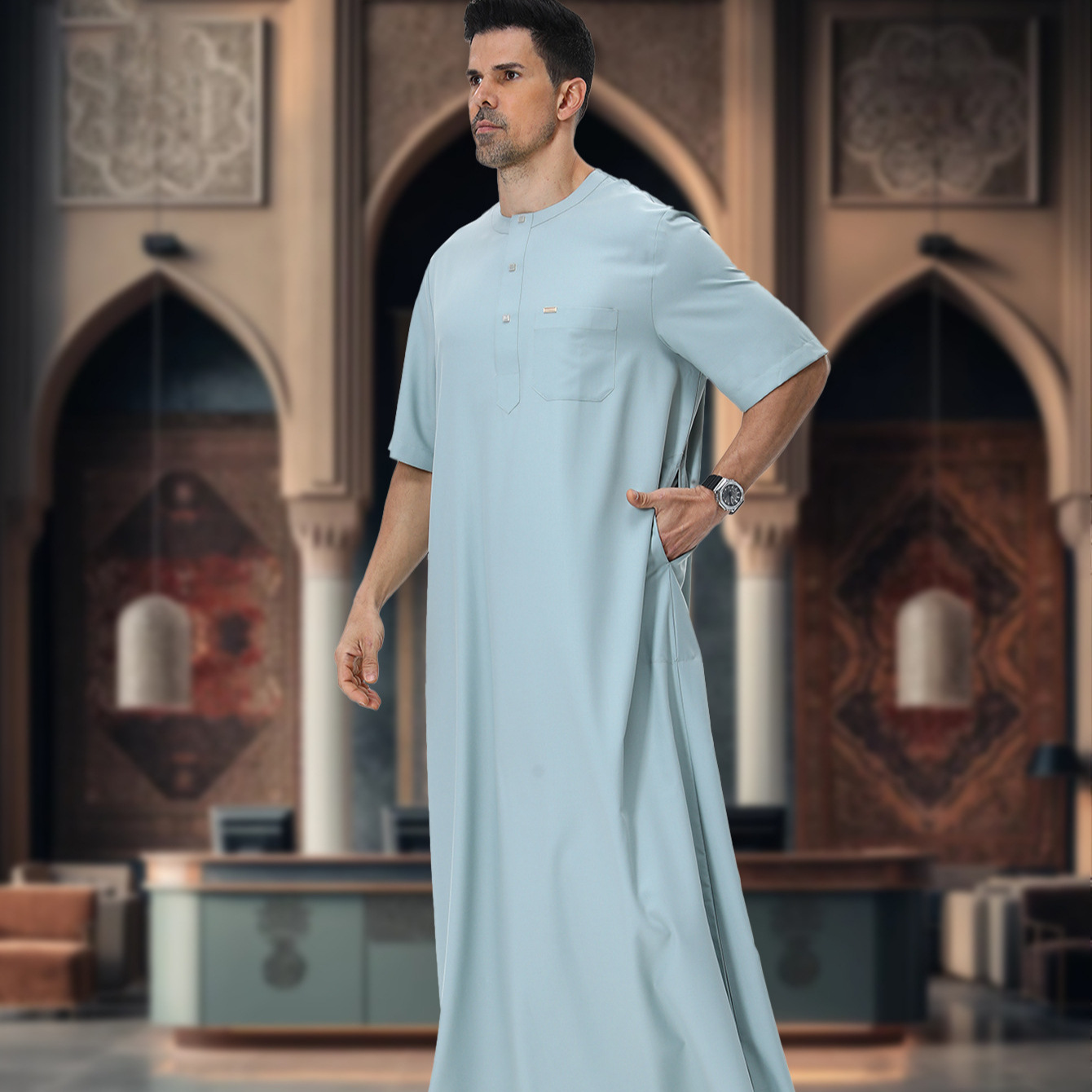 Summer Clothing Pakistan - Muslimische Herren Abaya Kaftan Pakistan Saudi-Arabien