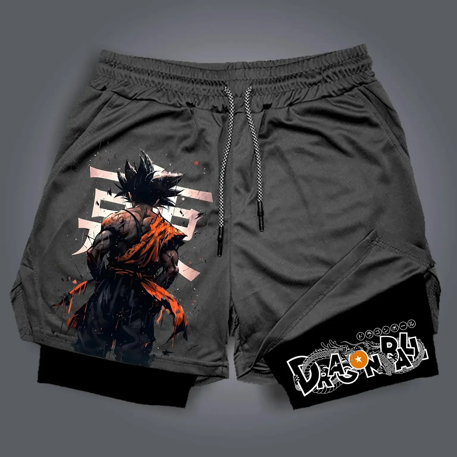 Summer Clothing Layering - 2026 Dragon Ball Anime Herren-Shorts Doppellagig