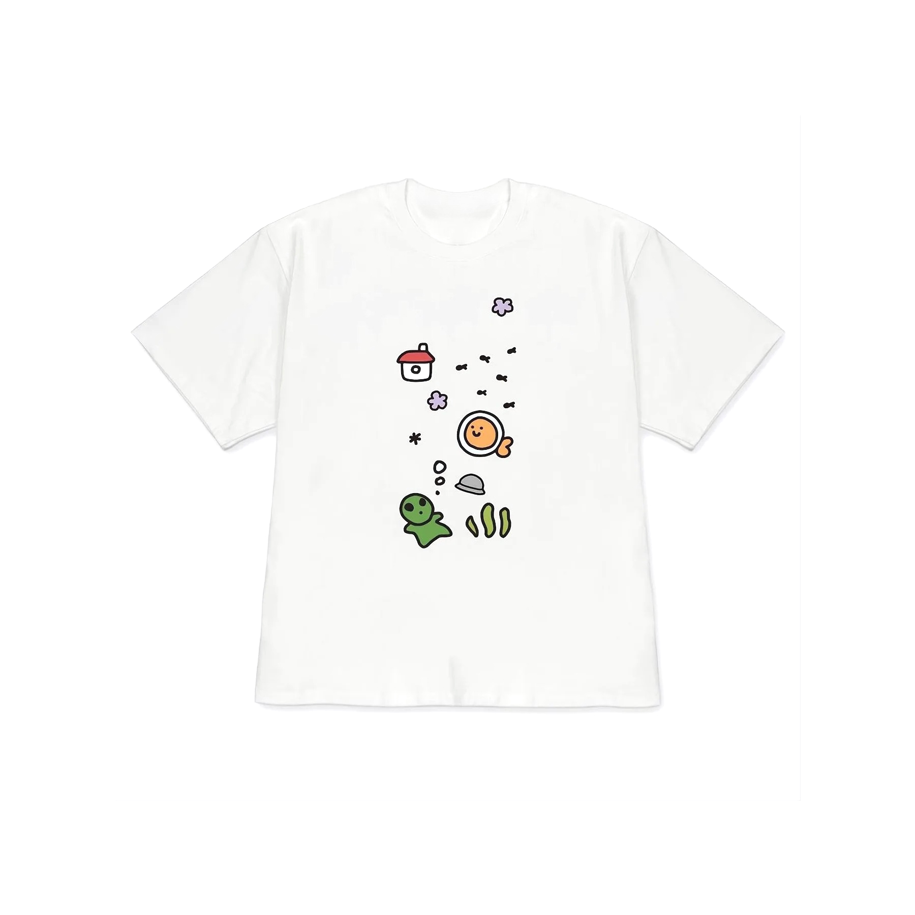 Summer Clothing Reviews - Koreanisches T-Shirt im Handzeichnungsstil, Niedliche Damen-Heimkleidung,