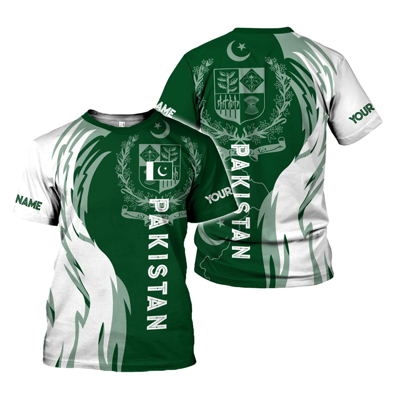 Pakistan Flagge 3D-Druck Herre – Summer Clothing Pakistan Bewertung und Preis