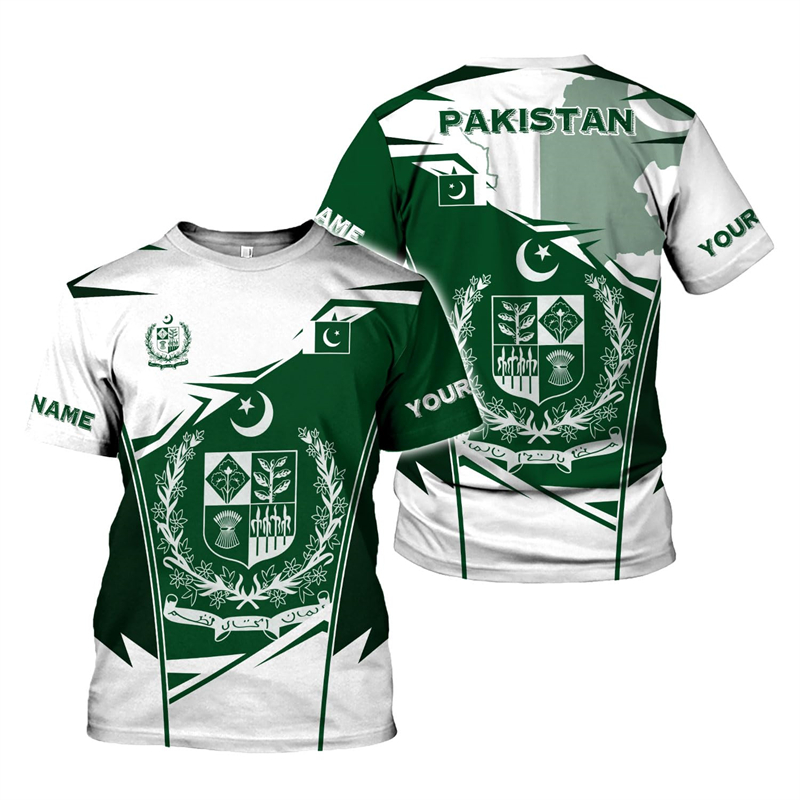 Pakistan Flagge 3D-Druck Herre – Summer Clothing Pakistan Bewertung und Preis
