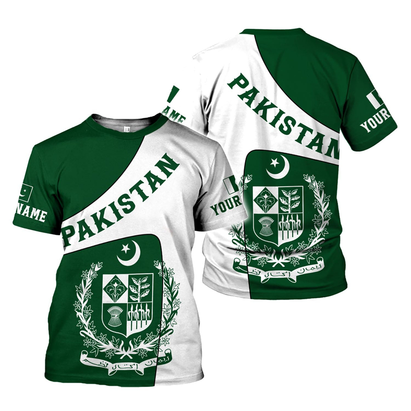 Pakistan Flagge 3D-Druck Herre – Summer Clothing Pakistan Bewertung und Preis