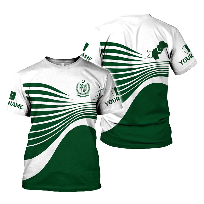 Pakistan Flagge 3D-Druck Herre – Summer Clothing Pakistan Bewertung und Preis
