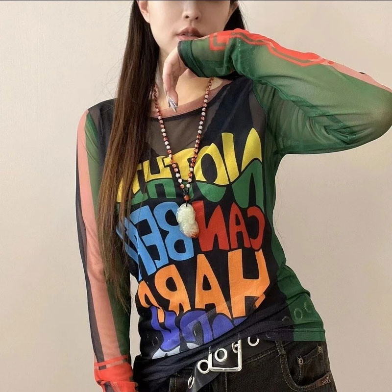 Lässig Brief gedruckt T-Shirt  – Summer Gauze Clothing Bewertung und Preis