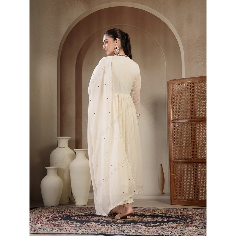 Weißes Baumwoll-Anarkali-Kurti – Summer Clothing Pakistan Bewertung und Preis